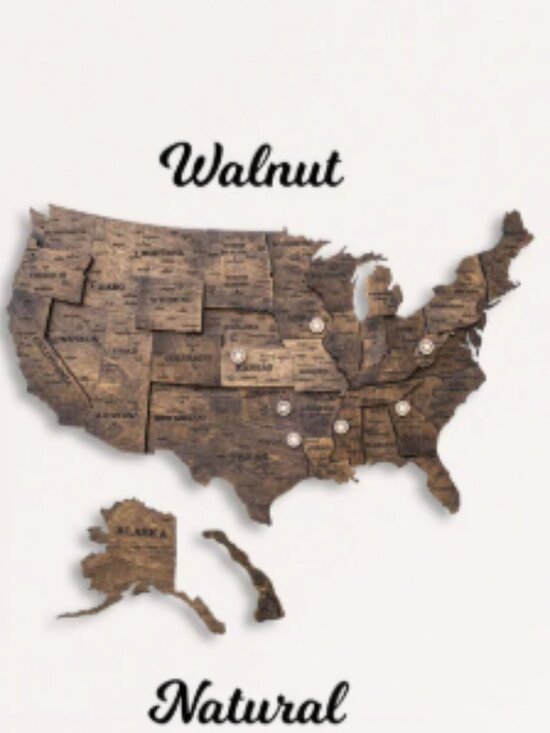 Other - Wood map of the United States - wall decor